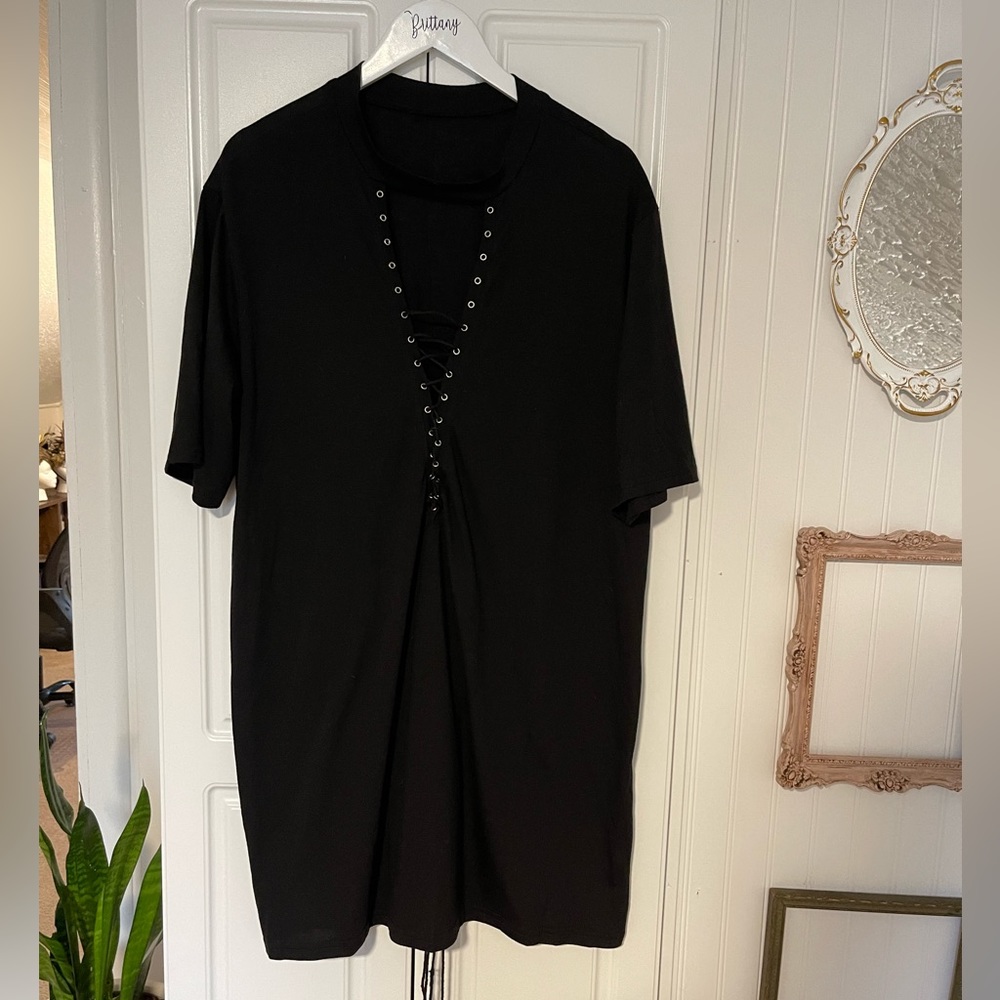 Lace Up Front Dress